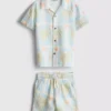 1,5–8 ani | Set de cămășă și pantaloni scurți cu imprimeu texturat