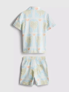 1,5–8 ani | Set de cămășă și pantaloni scurți cu imprimeu texturat