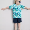 1,5-8 ani | Set de cămașă și pantaloni scurți din bumbac slub 1,5-8 ani | Set de cămașă și pantaloni scurți din bumbac slub