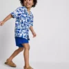 1,5-8 ani | Set de cămașă și pantaloni scurți din bumbac slub 1,5-8 ani | Set de cămașă și pantaloni scurți din bumbac slub