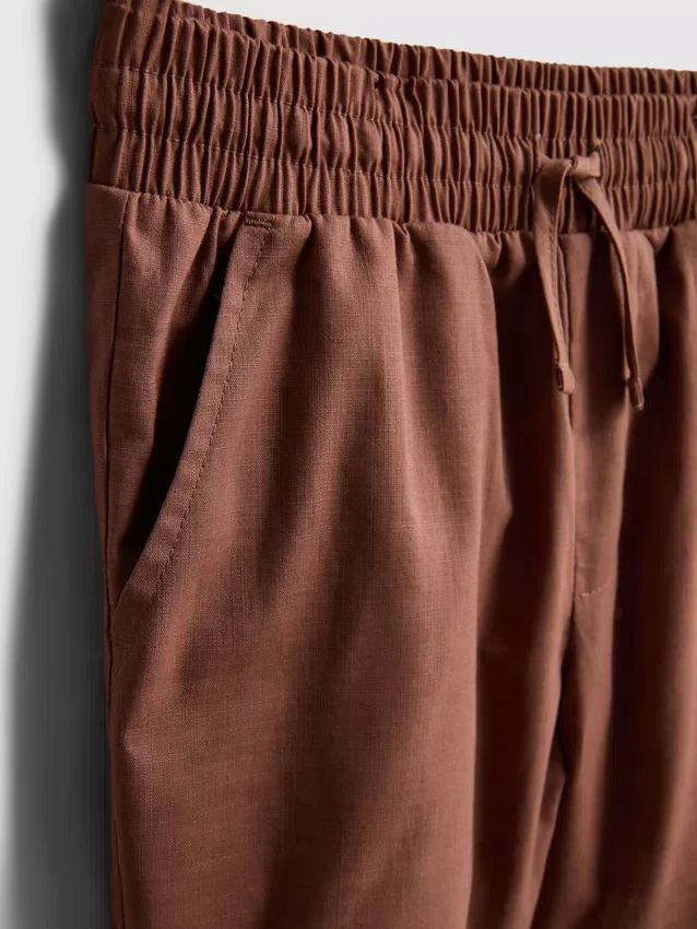 1,5-8 ani | Set de cămașă și pantaloni scurți din bumbac slub 1,5-8 ani | Set de cămașă și pantaloni scurți din bumbac slub