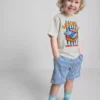 1,5-8 ani | Set de cămăși și pantaloni scurți cu imprimeu sardine 1,5-8 ani | Set de cămăși și pantaloni scurți cu imprimeu sardine