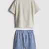 1,5-8 ani | Set de cămăși și pantaloni scurți cu imprimeu sardine 1,5-8 ani | Set de cămăși și pantaloni scurți cu imprimeu sardine