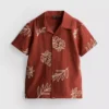 1,5–9 ani | cămășă cu broderie în formă de frunze