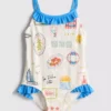 1,5–9 ani | costum de baie tip carte poștală