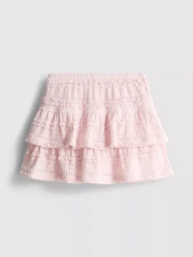 1,5–9 ani | fustă-pantalon în straturi cu bordură din dantelă