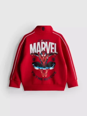 1,5-9 ani | Hanorac cu guler în formă de pâlnie și fermoar, cu Spider-Man de la Marvel