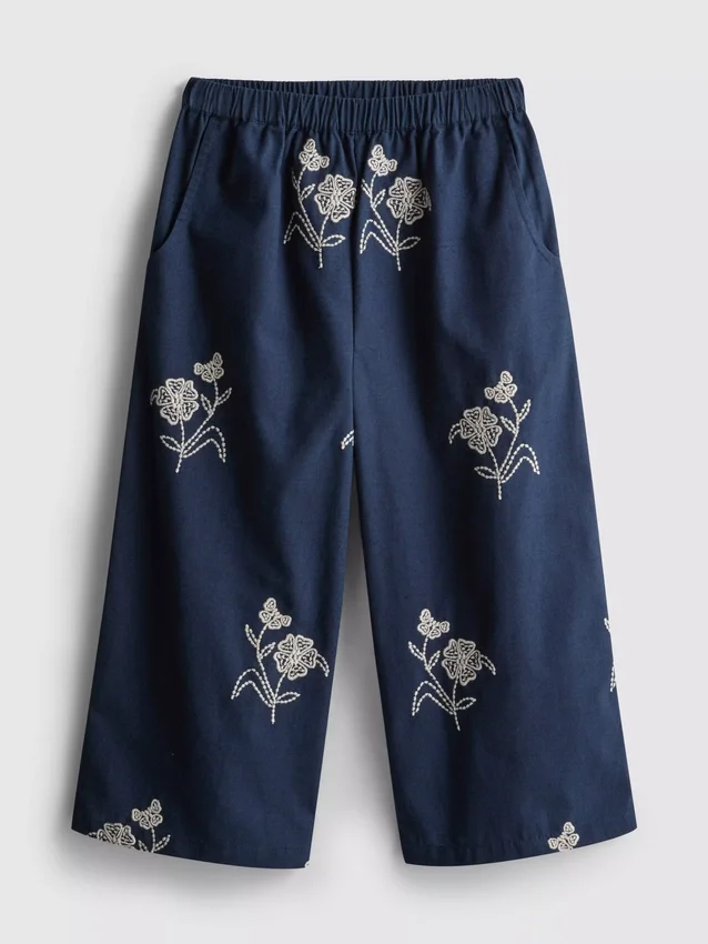 1,5–9 ani | pantaloni cu broderie florală 1,5–9 ani | pantaloni cu broderie florală