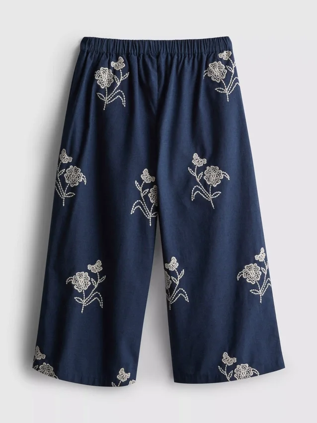 1,5–9 ani | pantaloni cu broderie florală 1,5–9 ani | pantaloni cu broderie florală