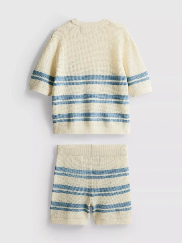1,5–9 ani | Set compus din bluză din tricot și Pantaloni Scurți 1,5–9 ani | Set compus din bluză din tricot și Pantaloni Scurți