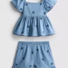 1,5–9 ani | Set compus din bluză și Pantaloni Scurți din chambray