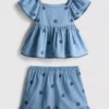 1,5–9 ani | Set compus din bluză și Pantaloni Scurți din chambray