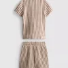 1,5-9 ani | Set compus din cămășă din tricot cu dungi și pantaloni scurți