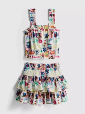 1,5-9 ani | Set compus din top cu Stitch de la Disney și fustă Rara 1,5-9 ani | Set compus din top cu Stitch de la Disney și fustă Rara