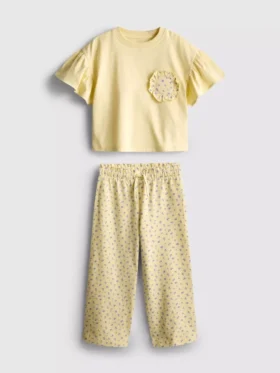 1,5–9 ani | Set compus din tricou cu volane și pantaloni 1,5–9 ani | Set compus din tricou cu volane și pantaloni