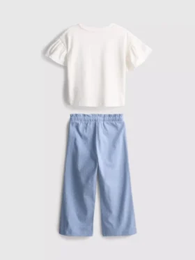 1,5–9 ani | Set compus din tricou cu volane și pantaloni 1,5–9 ani | Set compus din tricou cu volane și pantaloni