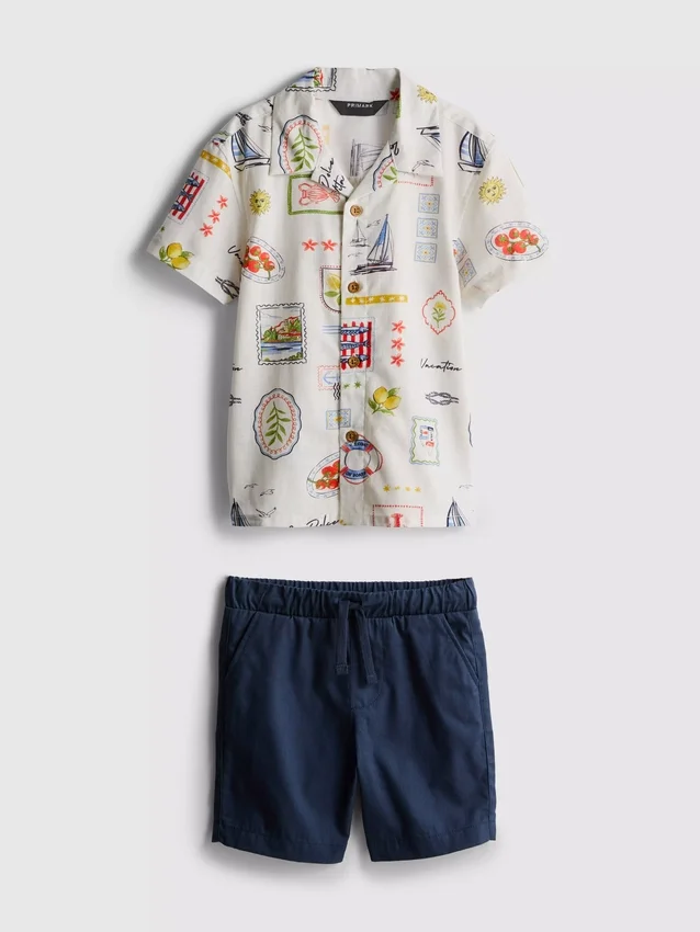 1,5-9 ani | Set compus din tricou și pantaloni scurți cu imprimeu 1,5-9 ani | Set compus din tricou și pantaloni scurți cu imprimeu