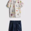 1,5-9 ani | Set compus din tricou și pantaloni scurți cu imprimeu 1,5-9 ani | Set compus din tricou și pantaloni scurți cu imprimeu