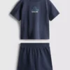 1,5–9 ani | Set de tricou și pantaloni scurți cu imprimeu tropical flocat