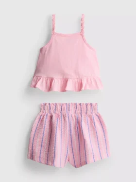 1-9 ani | set compus din bluză cu volane și pantaloni scurți