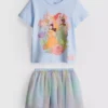 1-9 ani | Set de cămăși și fustă tutu cu prințesele Disney 1-9 ani | Set de cămăși și fustă tutu cu prințesele Disney