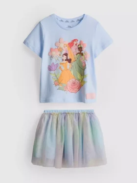1-9 ani | Set de cămăși și fustă tutu cu prințesele Disney