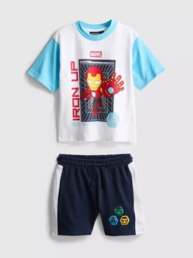 1-9 ani | Set tricou și pantaloni scurți Marvel Iron Man