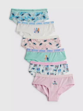 2-15 ani | pachet de 6 chiloți hipster cu Stitch de la Disney