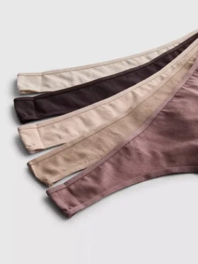 5 pereche de tanga neutre din bumbac