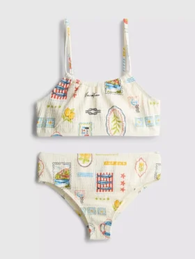 7-15 ani | bikini cu imprimeu tip carte poștală