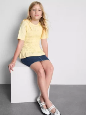 7-15 ani | Cămășă cu peplum plisat