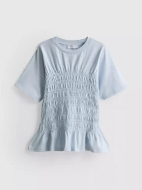 7-15 ani | Cămășă cu peplum plisat