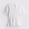7-15 ani | Cămășă cu peplum plisat 7-15 ani | Cămășă cu peplum plisat
