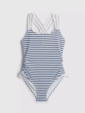 7-15 ani | costum de baie cu dungi și volane 7-15 ani | costum de baie cu dungi și volane