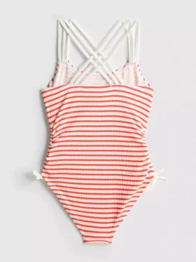 7-15 ani | costum de baie cu dungi și volane 7-15 ani | costum de baie cu dungi și volane