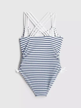 7-15 ani | costum de baie cu dungi și volane 7-15 ani | costum de baie cu dungi și volane