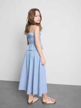 7-15 ani | fustă midi în carouri gingham