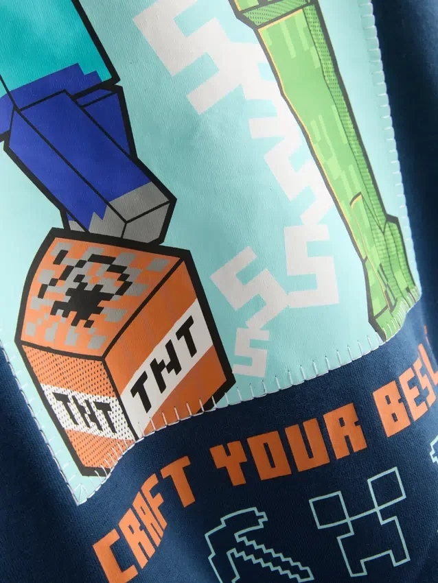 7-15 ani | Hanorac cu glugă din bumbac, cu imprimeu Minecraft 7-15 ani | Hanorac cu glugă din bumbac, cu imprimeu Minecraft