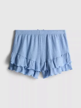 7-15 ani | Pantaloni Scurți cu volane și efect de șifonare