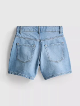 7-15 ani | Pantaloni Scurți din denim cu fundă din strasuri