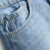 7-15 ani | Pantaloni Scurți din denim cu fundă din strasuri