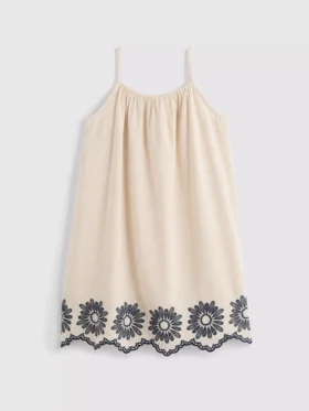 7-15 ani | rochie tip smock cu bretele brodate 7-15 ani | rochie tip smock cu bretele brodate