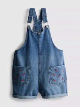 7-15 ani | salopetă din denim brodată 7-15 ani | salopetă din denim brodată