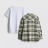 7-15 ani | set compus din tricou și cămașă în carouri