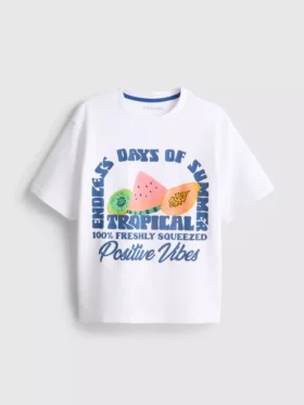 7-15 ani | tricou texturat cu imprimeu de fructe