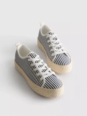Adidași din pânză de iută cu talpă plată