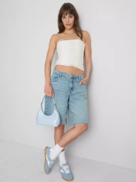 Bandeau din dantelă cu amestec de bumbac