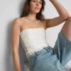 Bandeau din dantelă cu amestec de bumbac Bandeau din dantelă cu amestec de bumbac
