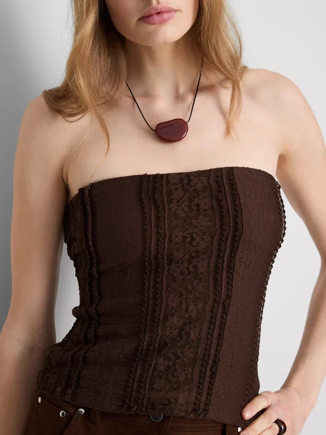 Bandeau din dantelă cu amestec de bumbac Bandeau din dantelă cu amestec de bumbac