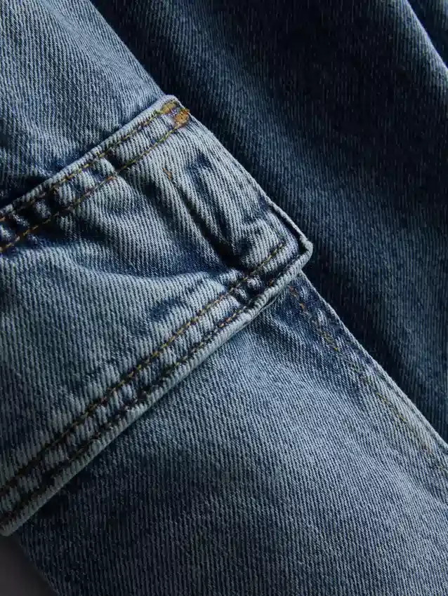 Blugi cargo largi, cu talie medie Blugi cargo largi, cu talie medie